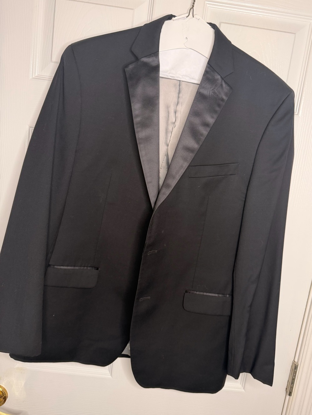 Calvin Klein Black Satin-Lapel Tuxedo Jacket